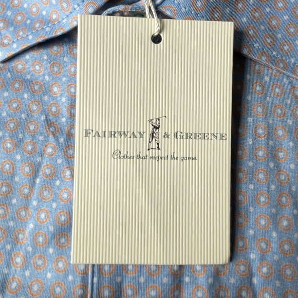 NWT Fairway & Greene Hammond Golf Polo Shirt Printed Lisle Dawn Blue Large Men - Picture 3 of 9